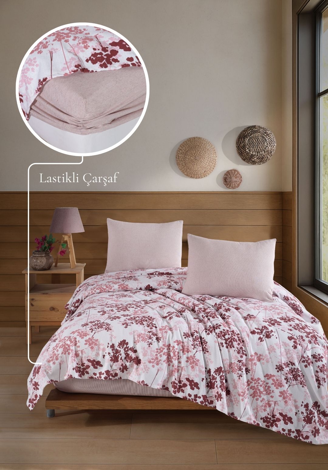Çift Kişilik Pike Takımı - Pike, Lastikli Çarşaf, Yastık - 4 Parça