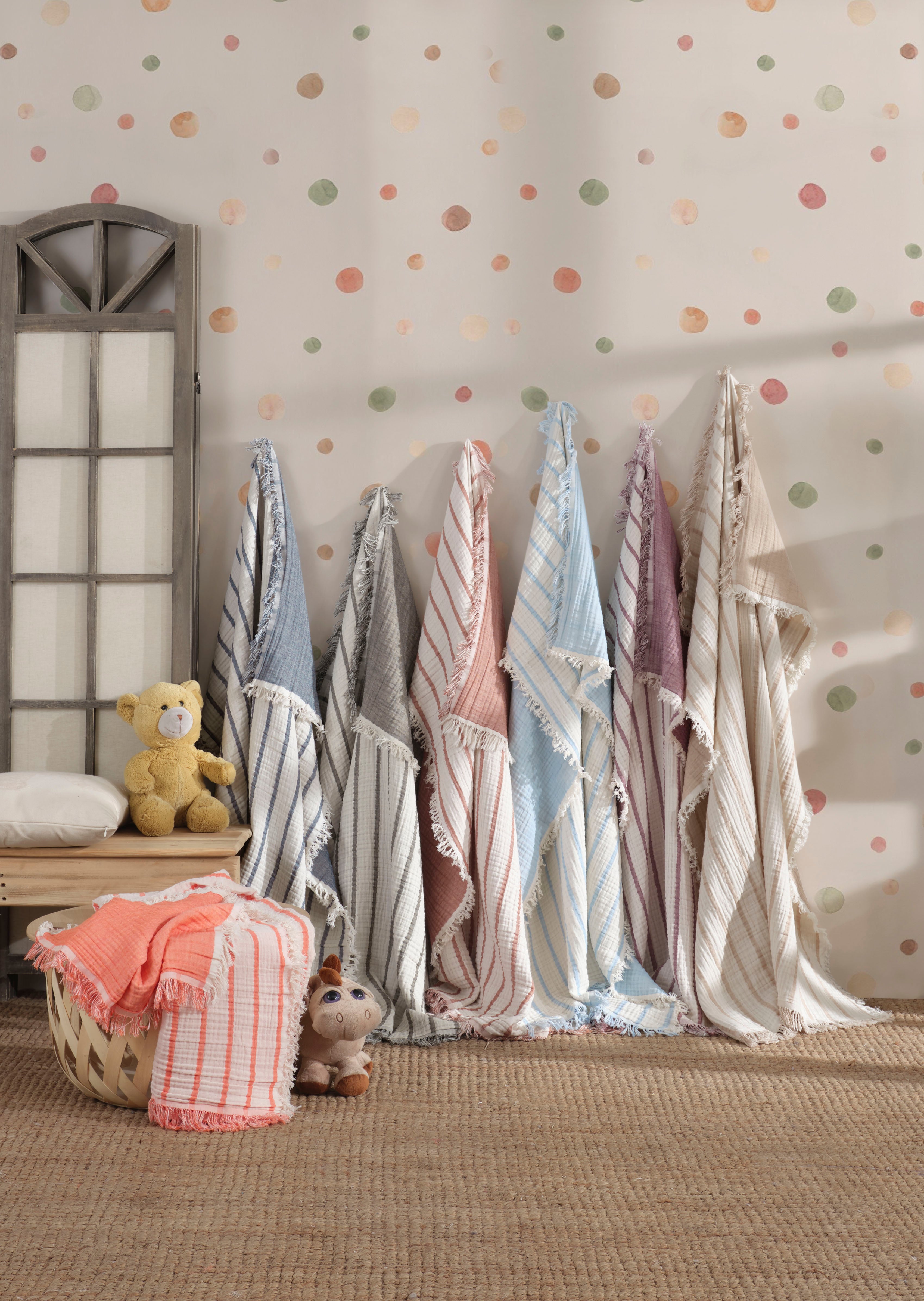 4 Katlı Çift Taraf 100 x 120 CM Bebek Müslin Örtü Pamuklu Çok Amaçlı Bebek Battaniyesi