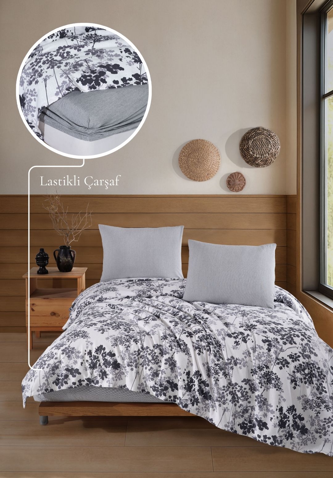 Çift Kişilik Pike Takımı - Pike, Lastikli Çarşaf, Yastık - 4 Parça