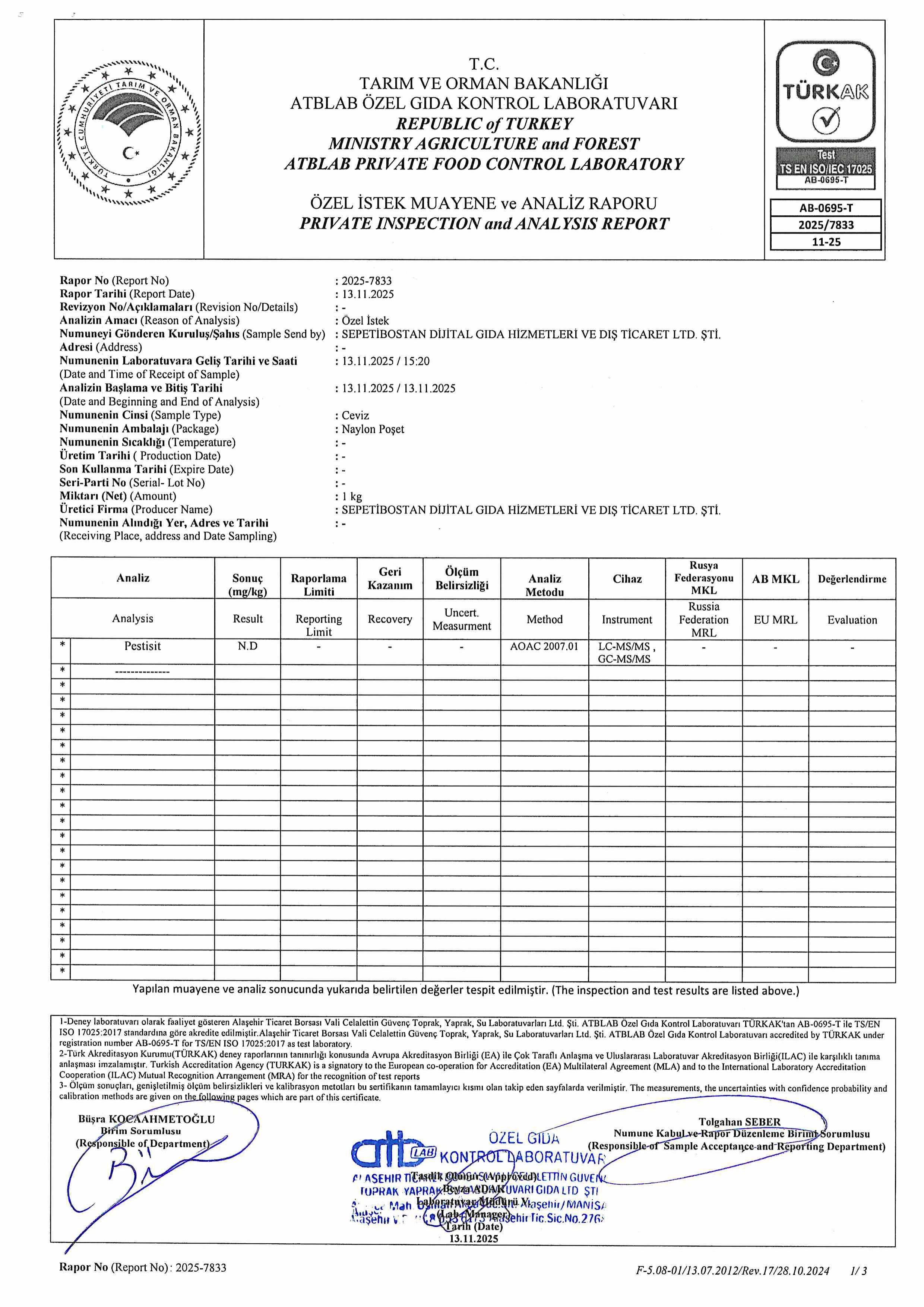 Taze Ceviz Chandler 1 Kg