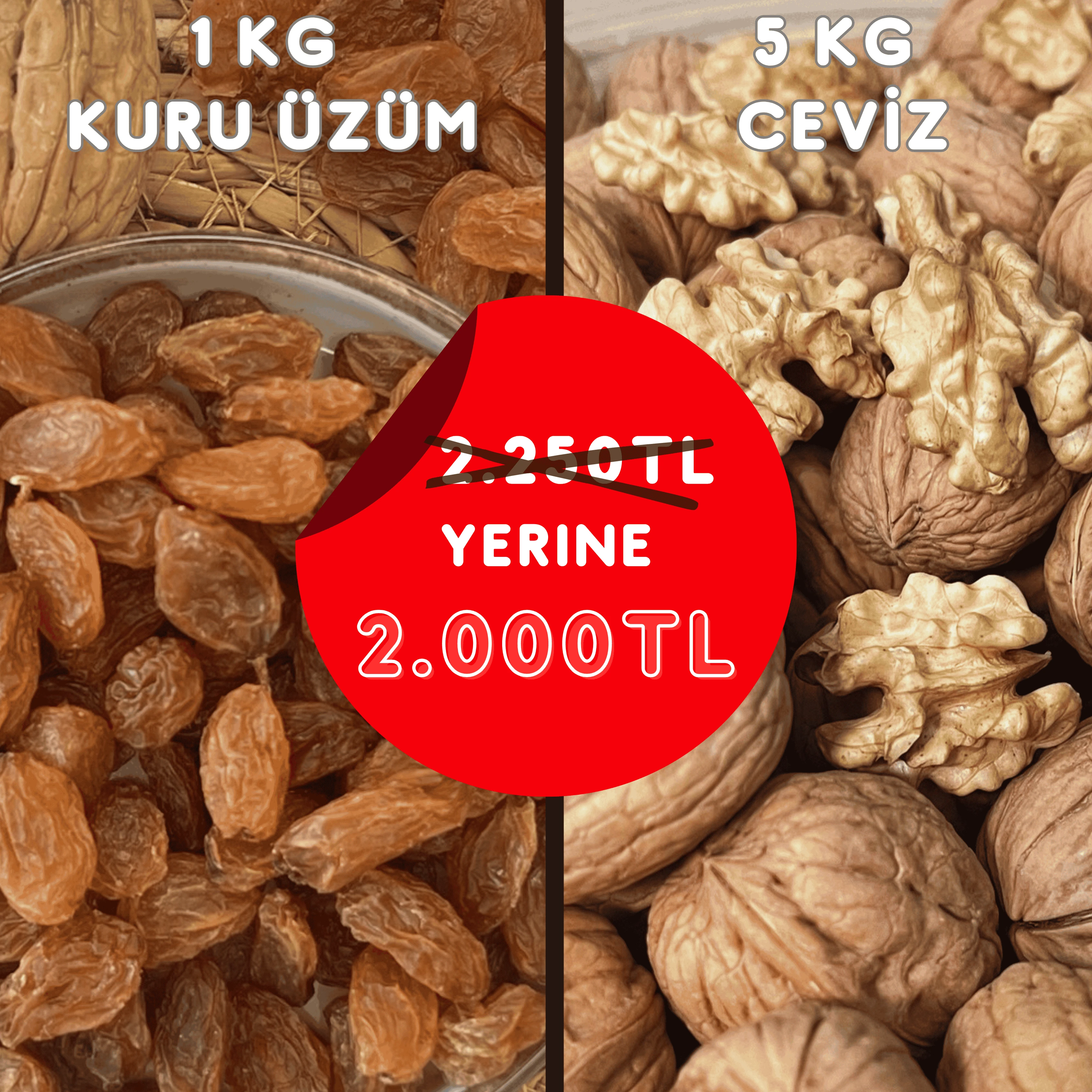 Süper Avantajlı Ceviz ve Kuru Üzüm Paketi