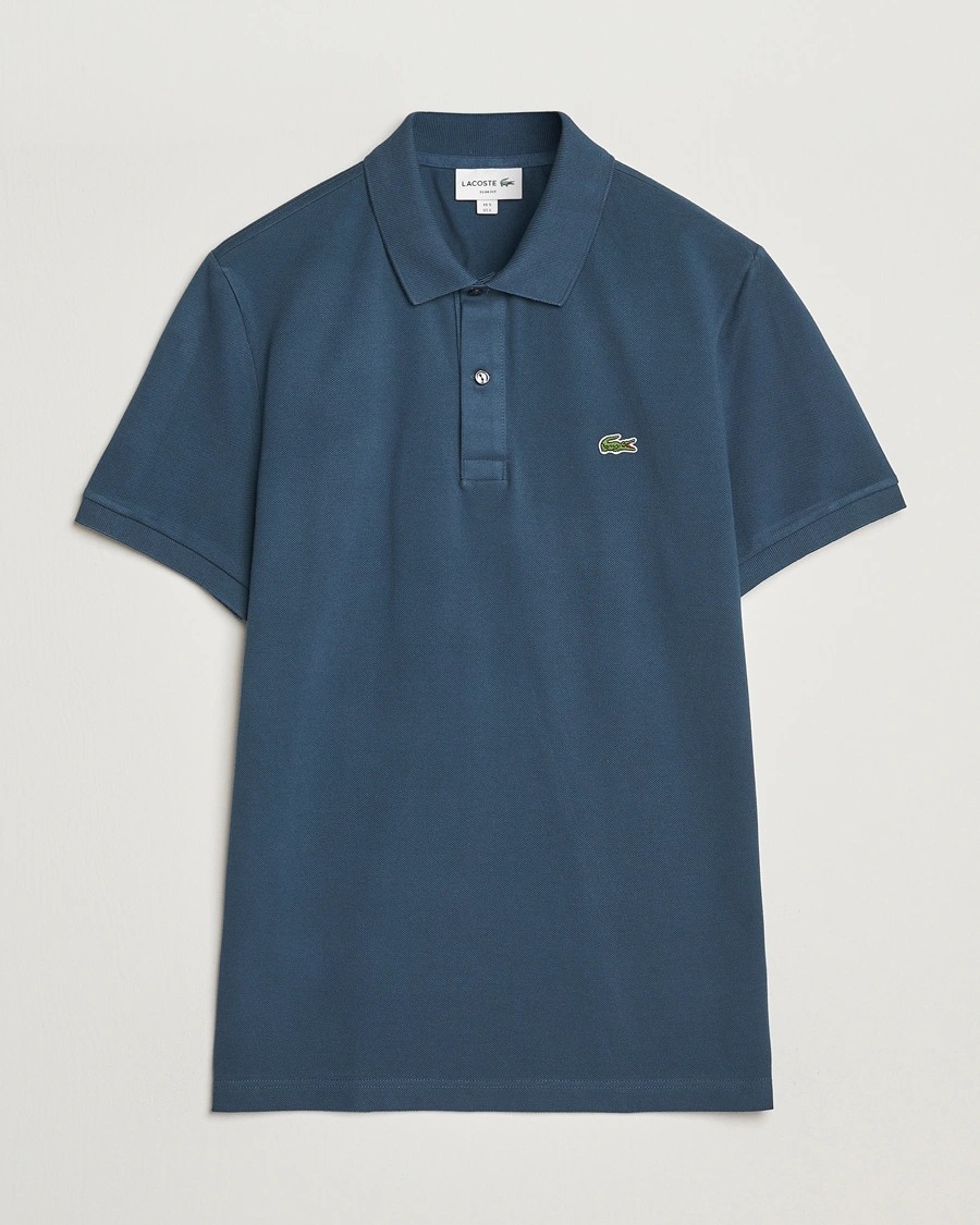 L.12.12 Erkek Slim Fit Mavi Polo Yaka T-Shirt