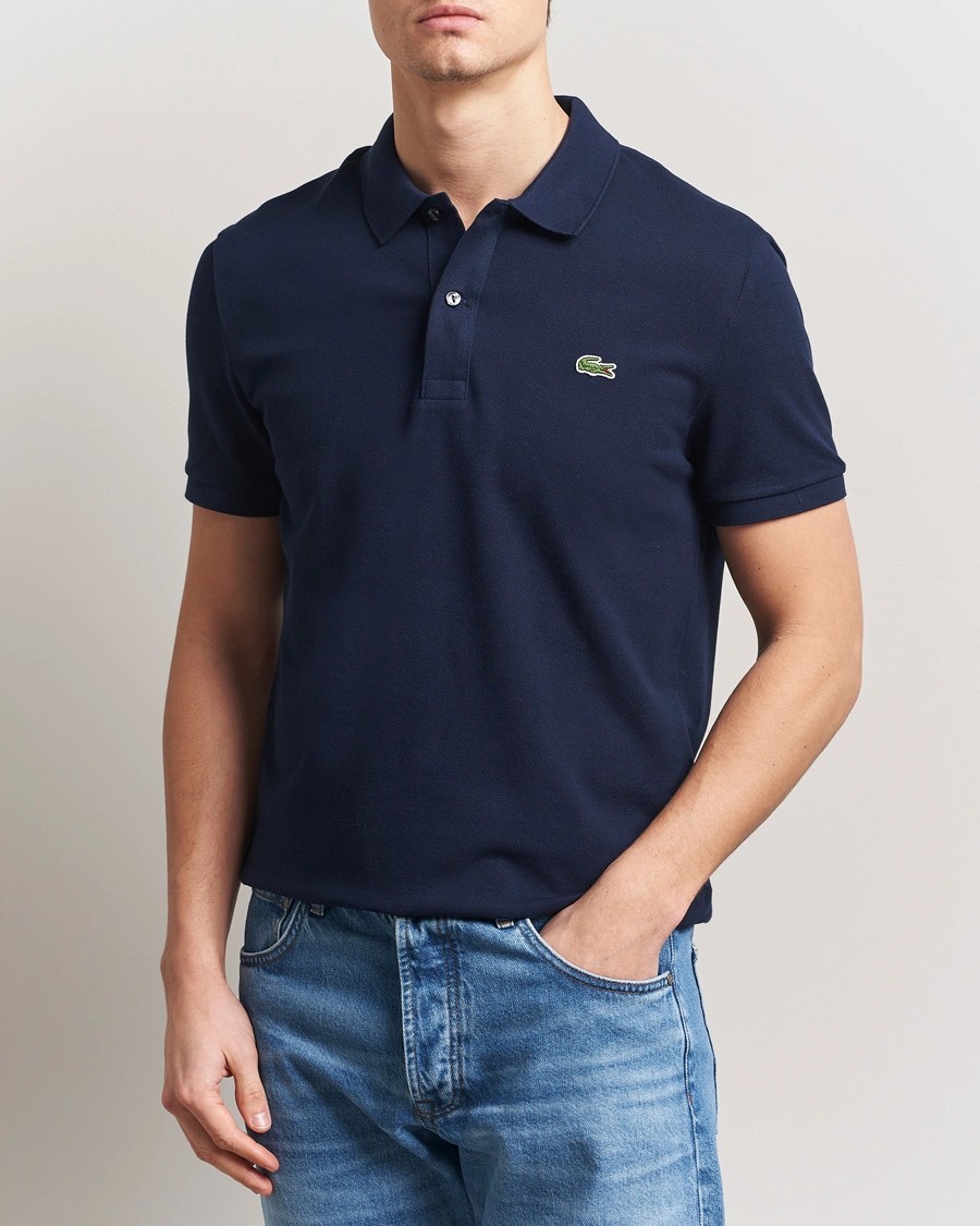 L.12.12 Erkek Slim Fit Lacivert Polo Yaka T-Shirt