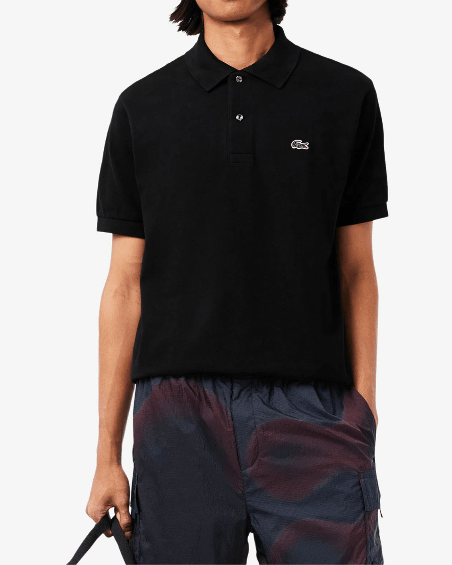 Polo Yaka Erkek Klasik Fit Siyah T-Shirt