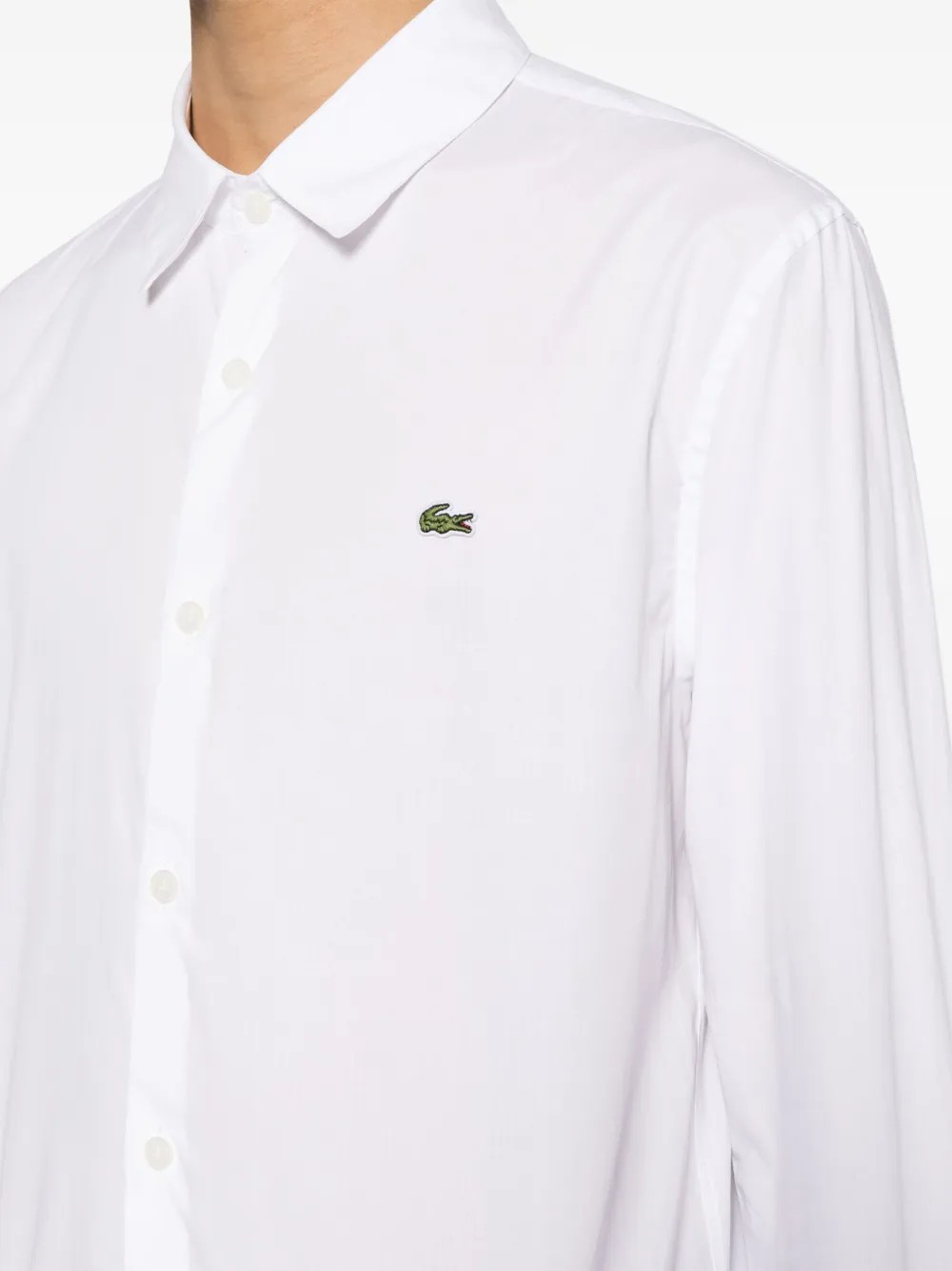 Erkek Logo İşlemeli Poplin Pamuklu Gömlek