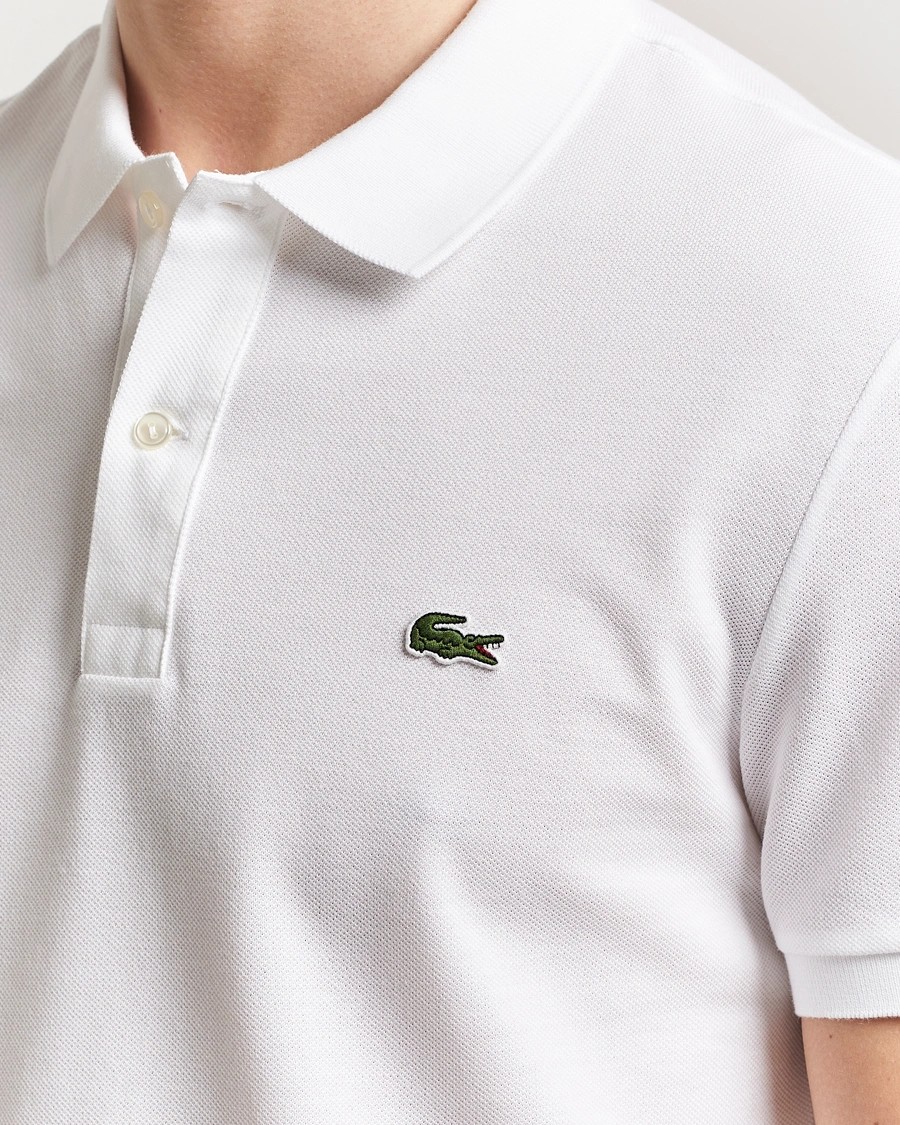 L.12.12 Erkek Slim Fit Beyaz Polo Yaka T-Shirt