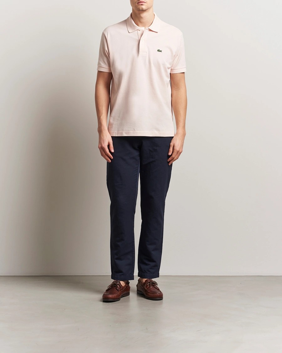 L.12.12 Erkek Klasik Fit Angora Pembe Polo Yaka T-Shirt
