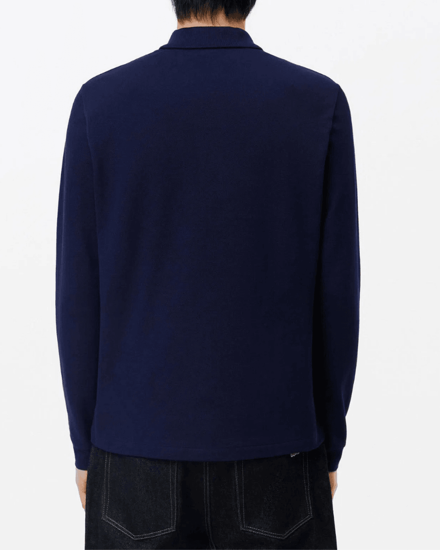 Polo Yaka Erkek Klasik Fit Uzun Kollu Lacivert Sweatshirt