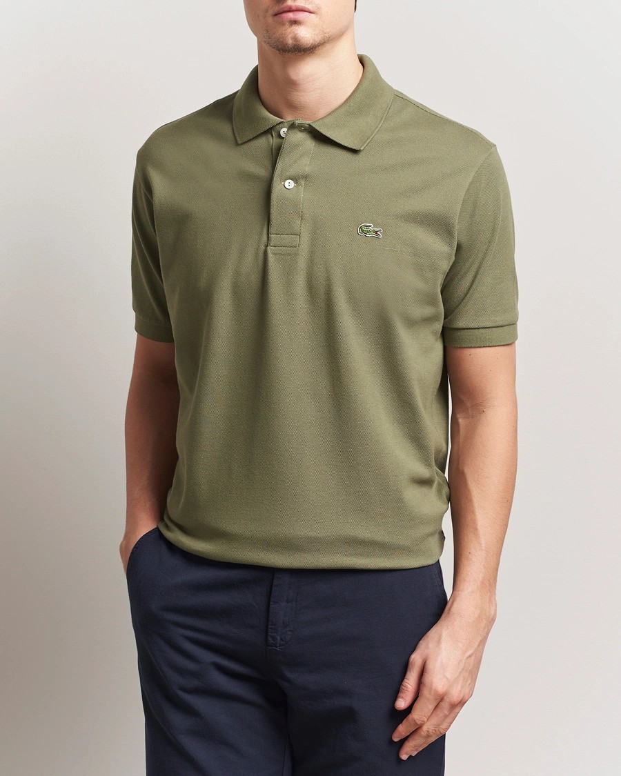 L.12.12 Erkek Klasik Fit Haki Polo Yaka T-Shirt