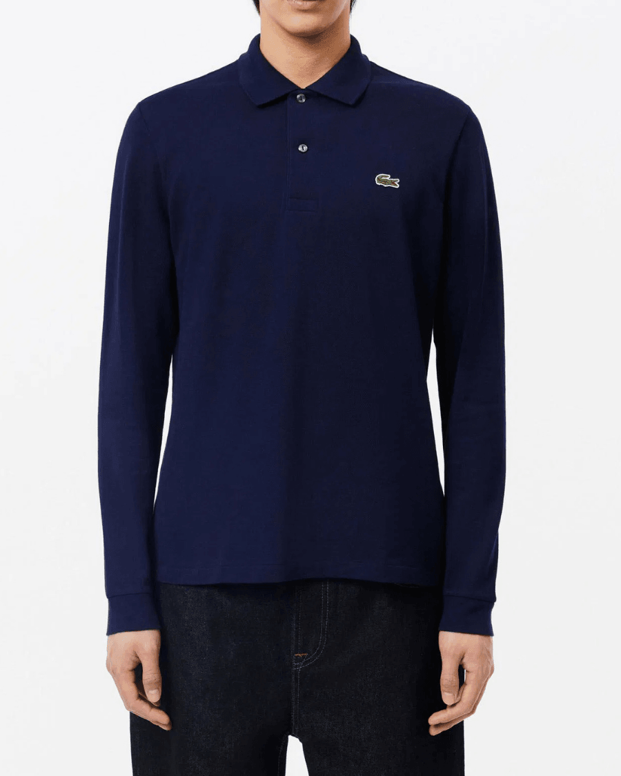 Polo Yaka Erkek Klasik Fit Uzun Kollu Lacivert Sweatshirt