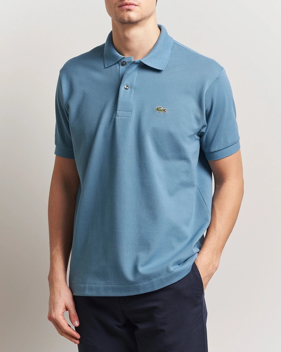 L.12.12 Erkek Klasik Fit Mavi Polo Yaka T-Shirt