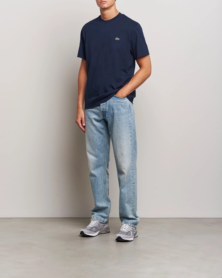 Erkek Klasik Fit Bisiklet Yaka Lacivert T-Shirt