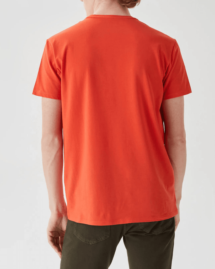 Erkek Klasik Fit Bisiklet Yaka Turuncu T-Shirt