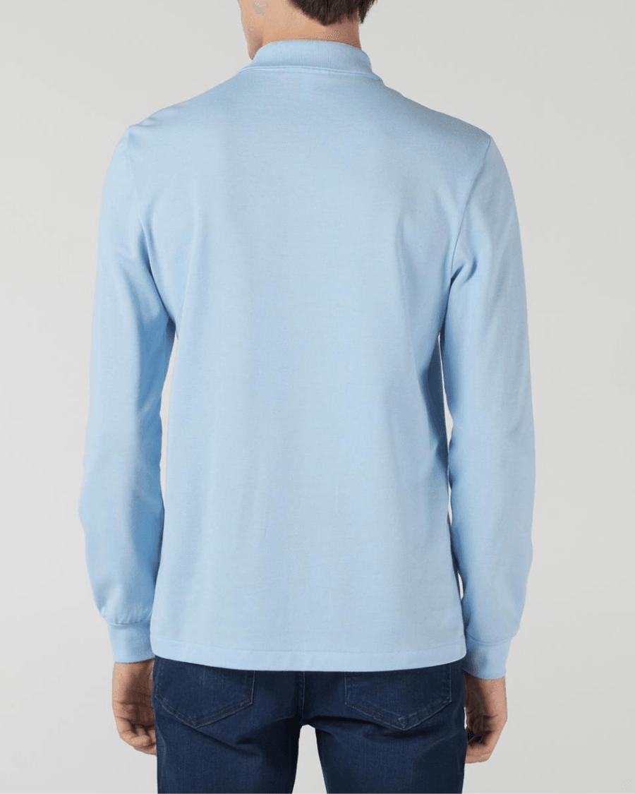 Polo Yaka Erkek Klasik Fit Uzun Kollu Mavi Sweatshirt