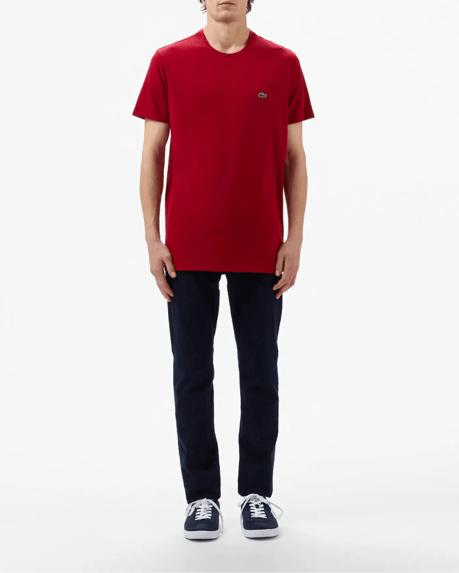 Erkek Klasik Fit Bisiklet Yaka Bordo T-Shirt