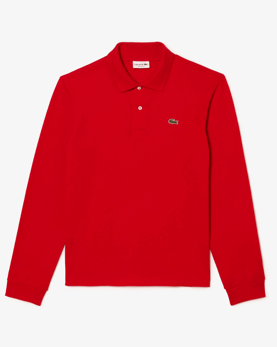 Polo Yaka Erkek Klasik Fit Uzun Kollu Turuncu Sweatshirt
