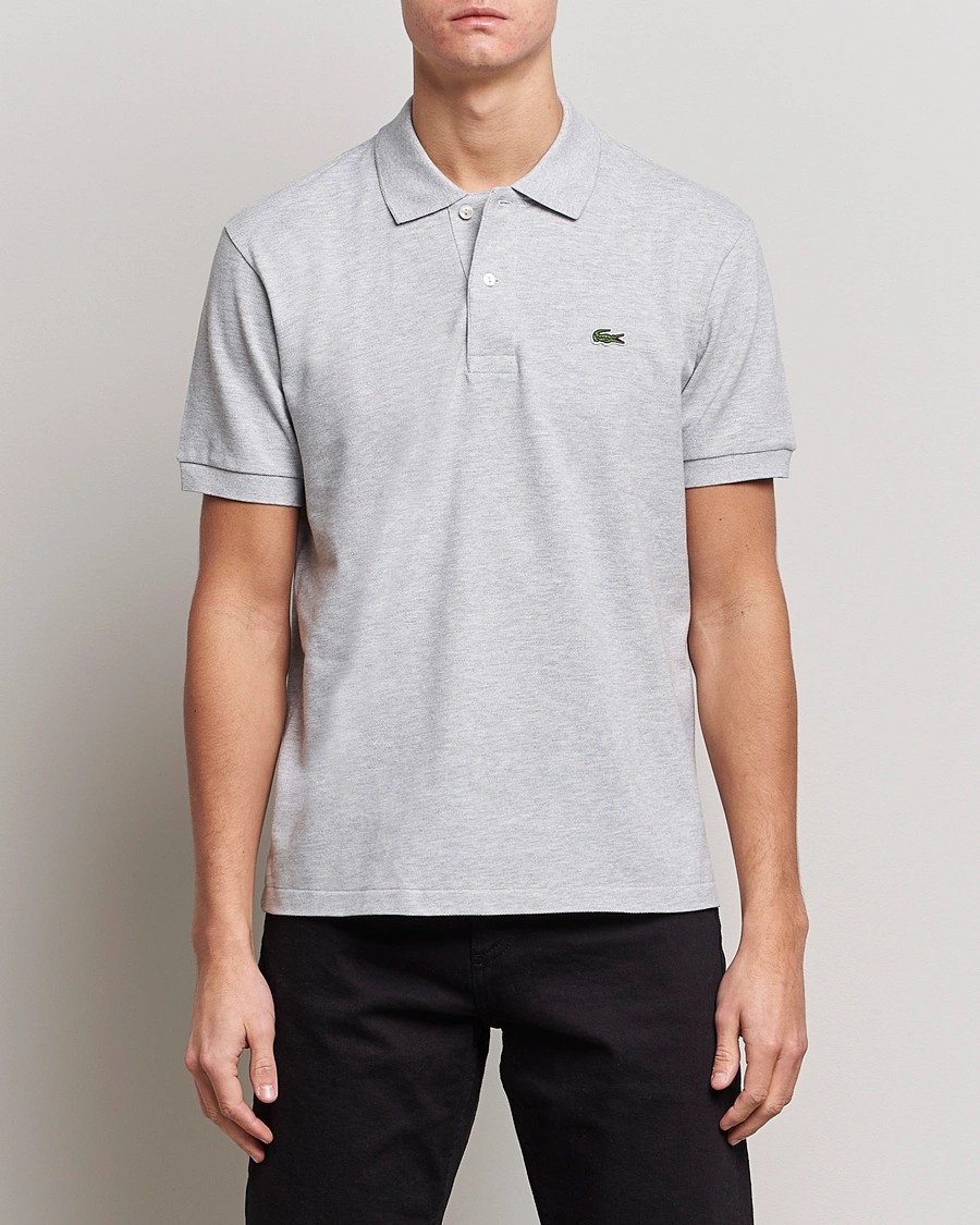 L.12.12 Erkek Klasik Fit Gri Polo Yaka T-Shirt