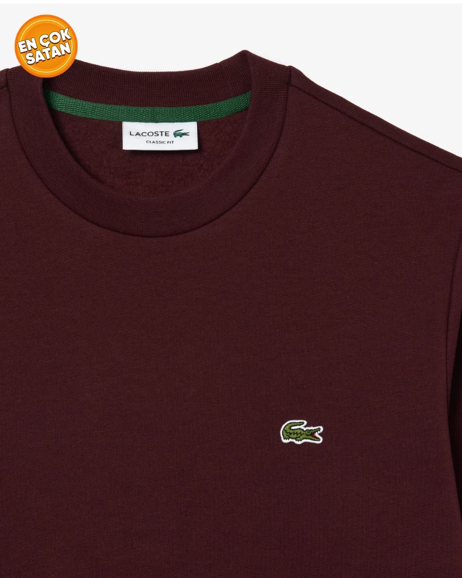 Erkek Classic Fit Bisiklet Yaka Bordo Sweatshirt