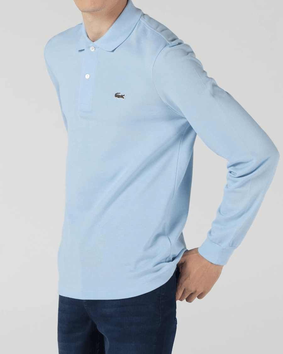 Polo Yaka Erkek Klasik Fit Uzun Kollu Mavi Sweatshirt