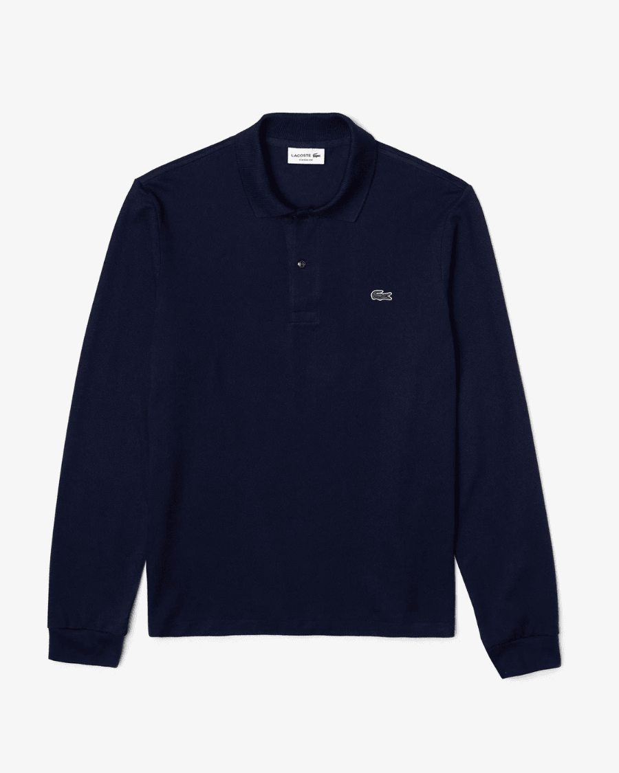 Polo Yaka Erkek Klasik Fit Uzun Kollu Lacivert Sweatshirt