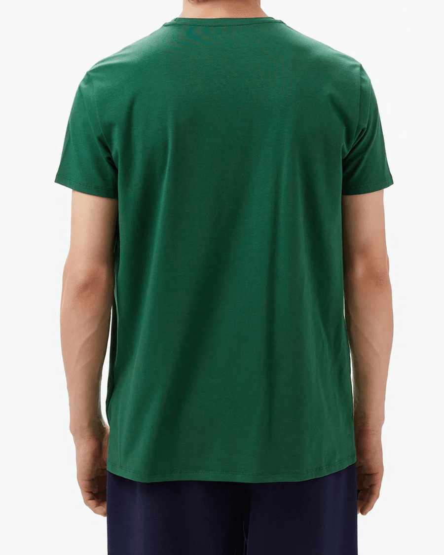 Erkek Klasik Fit Bisiklet Yaka Yeşil T-Shirt