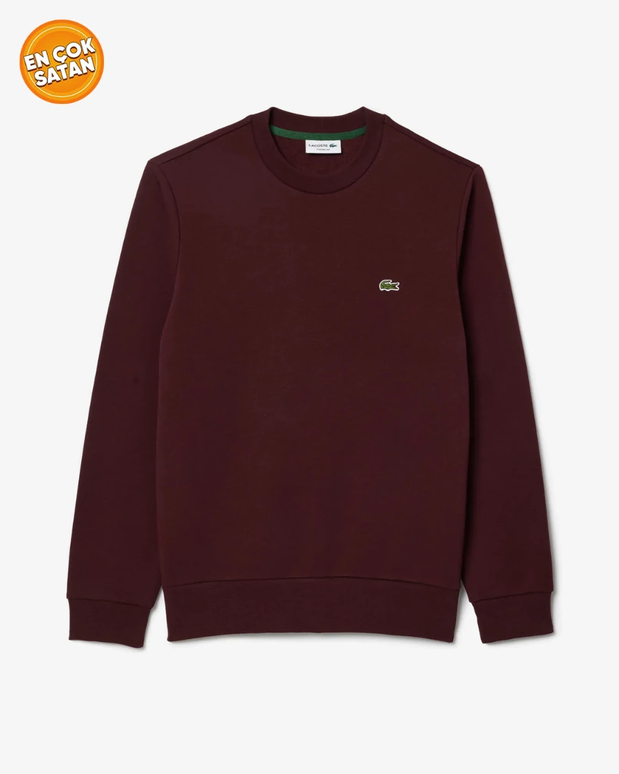 Erkek Classic Fit Bisiklet Yaka Bordo Sweatshirt