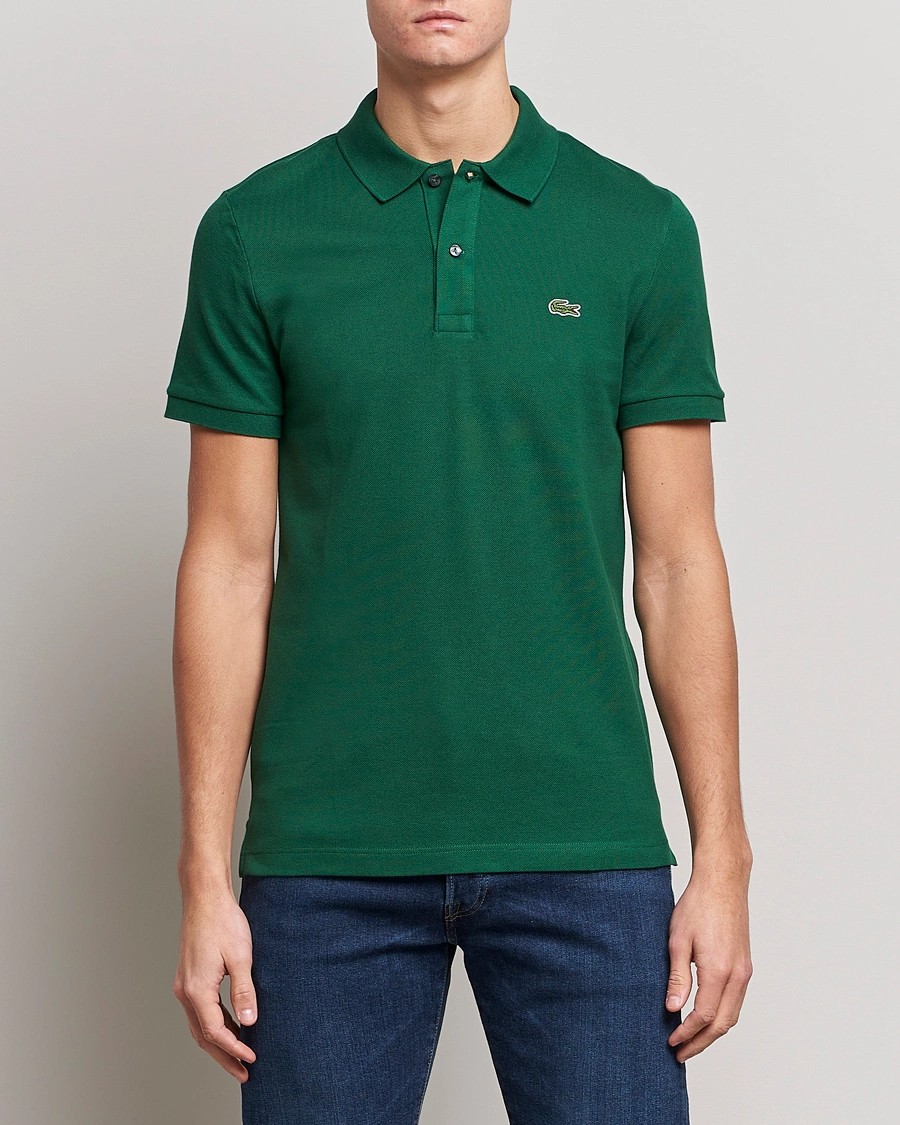 L.12.12 Erkek Slim Fit Yeşil Polo Yaka T-Shirt