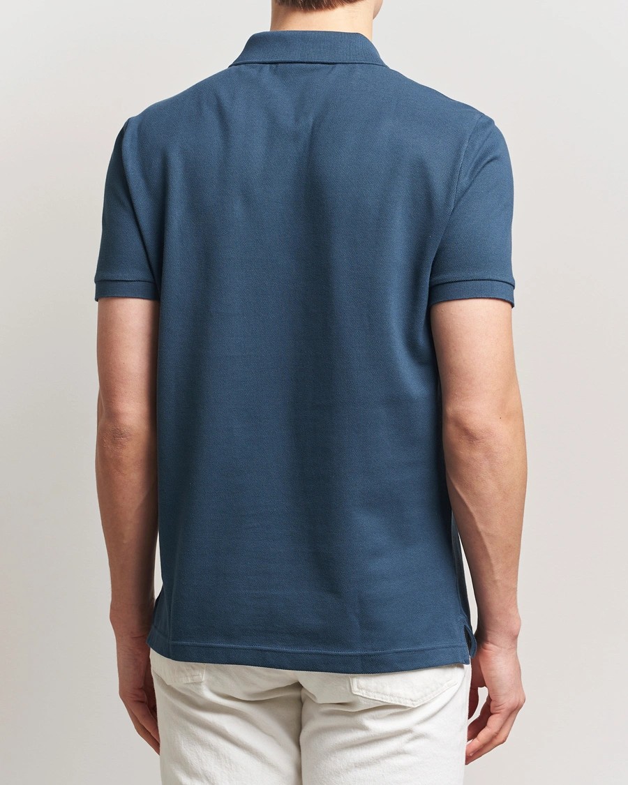 L.12.12 Erkek Slim Fit Mavi Polo Yaka T-Shirt