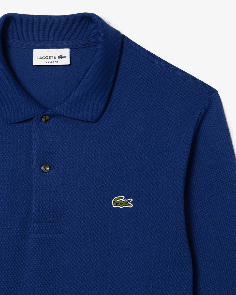 Polo Yaka Erkek Klasik Fit Uzun Kollu Mavi Sweatshirt