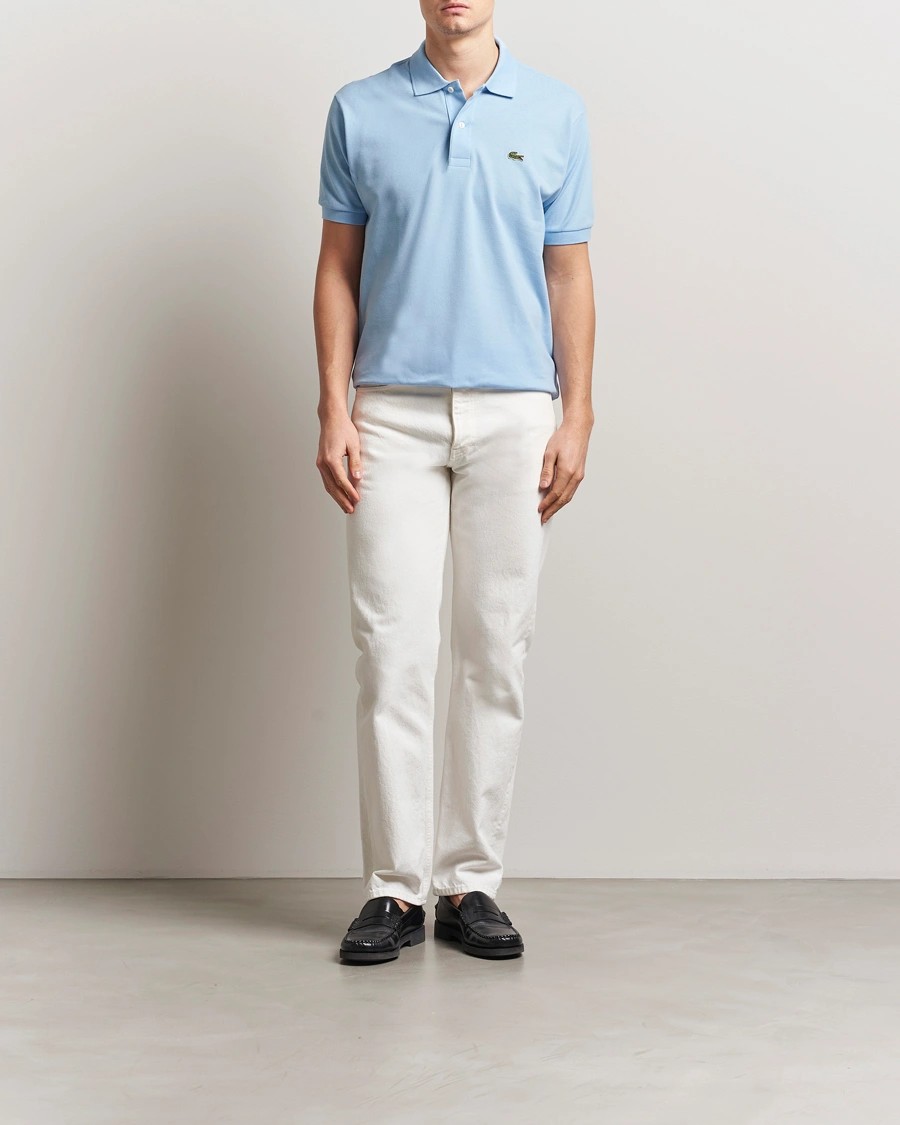 L.12.12 Erkek Klasik Fit Mavi Polo Yaka T-Shirt