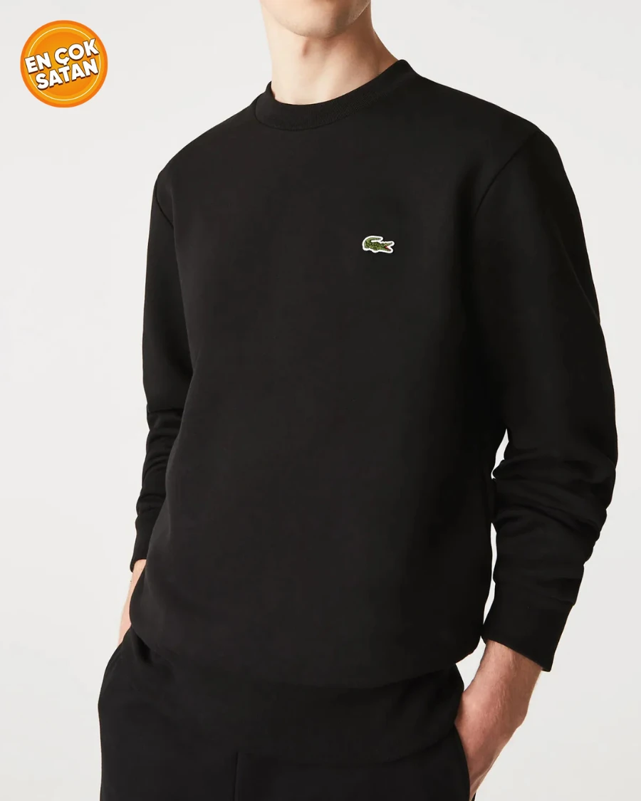 Erkek Classic Fit Bisiklet Yaka Siyah Sweatshirt