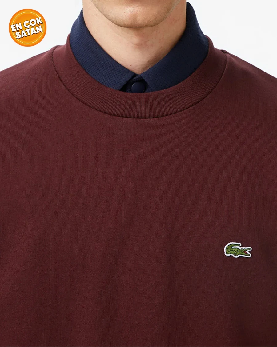 Erkek Classic Fit Bisiklet Yaka Bordo Sweatshirt