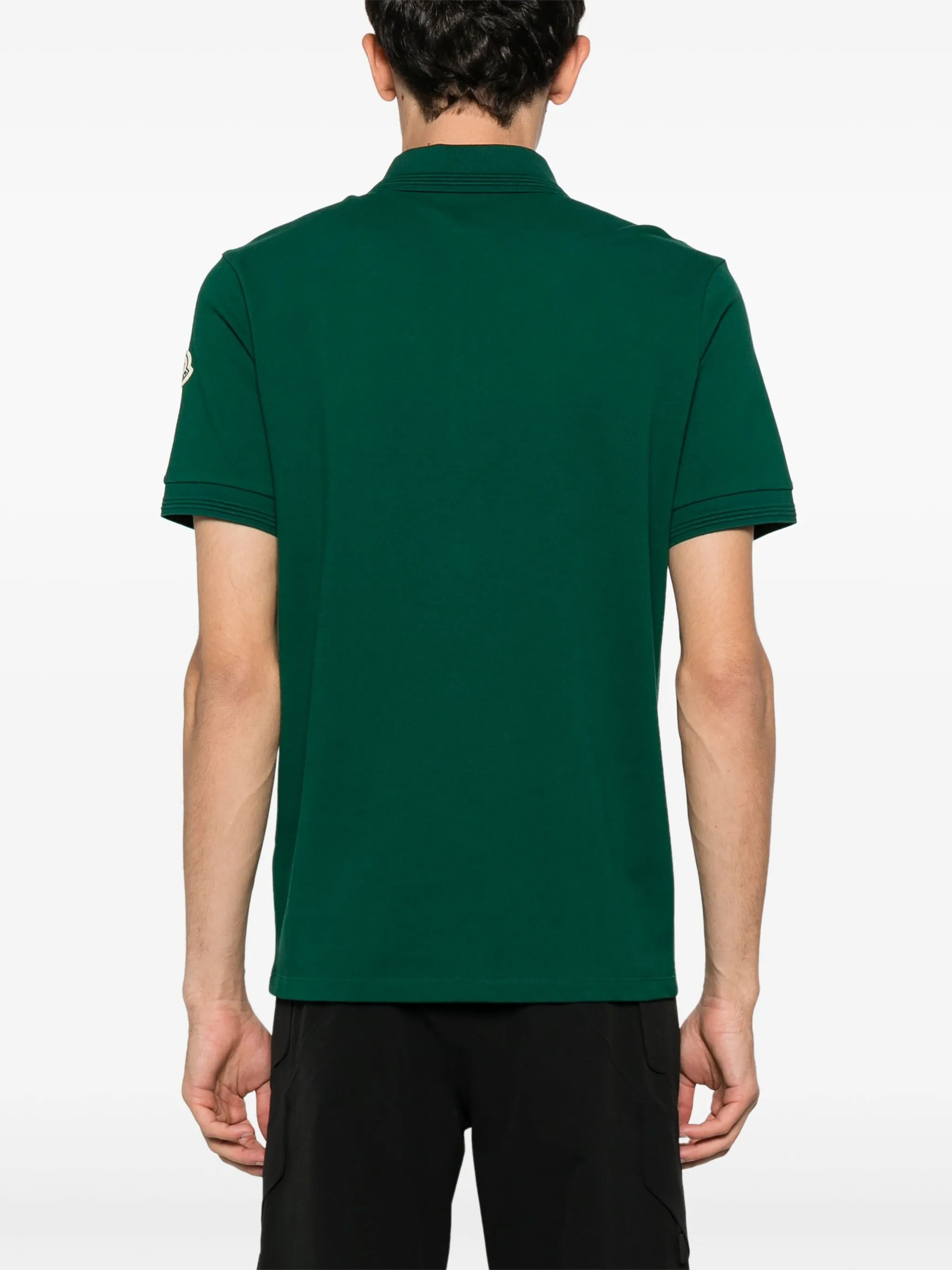 Erkek Patch Logo Polo Yaka T-Shirt Yeşil