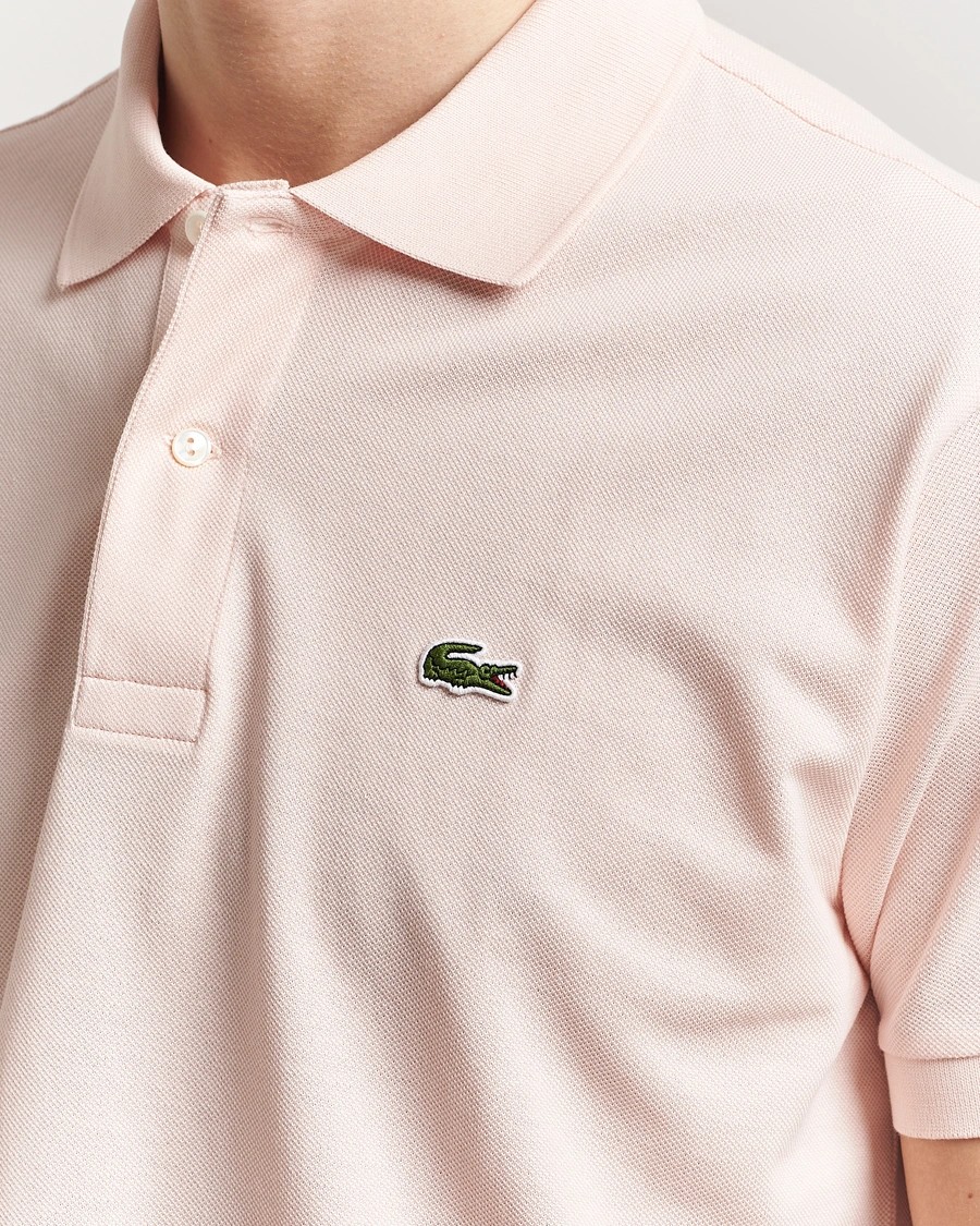 L.12.12 Erkek Klasik Fit Angora Pembe Polo Yaka T-Shirt