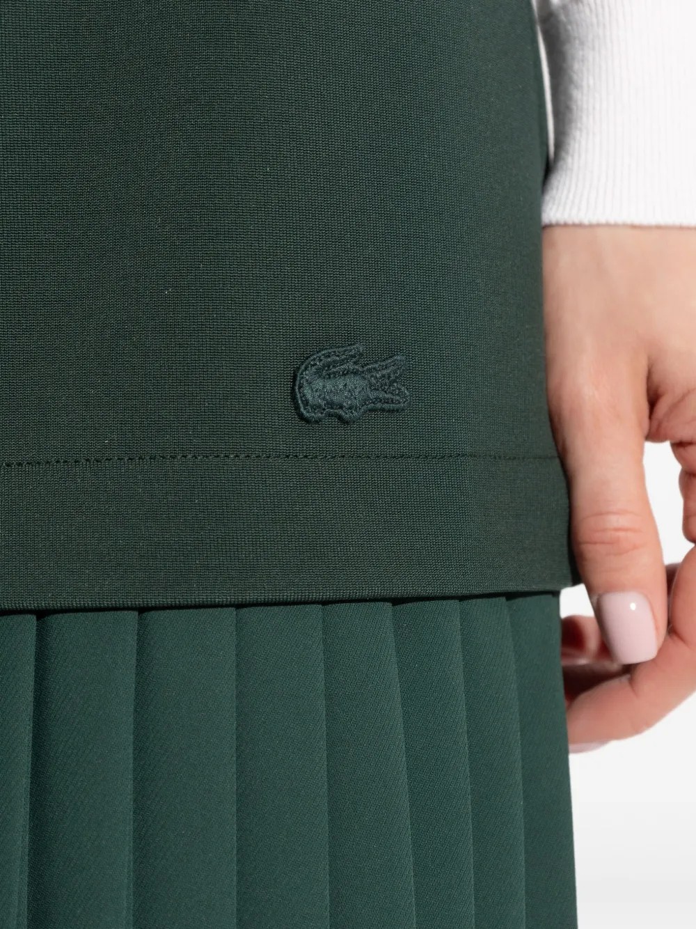 Kadın Logo-patch Yeşil Pleated Etek
