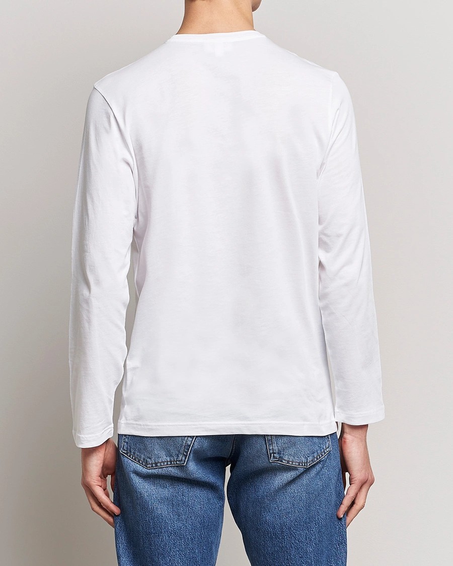 Erkek Standart Fit Uzun Kollu Beyaz T-Shirt