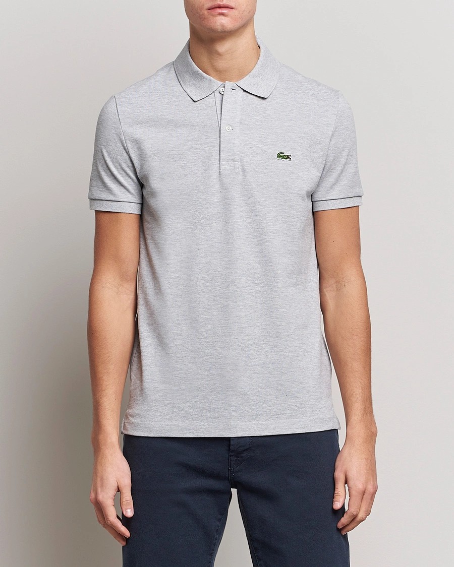 L.12.12 Erkek Slim Fit Gri Polo Yaka T-Shirt