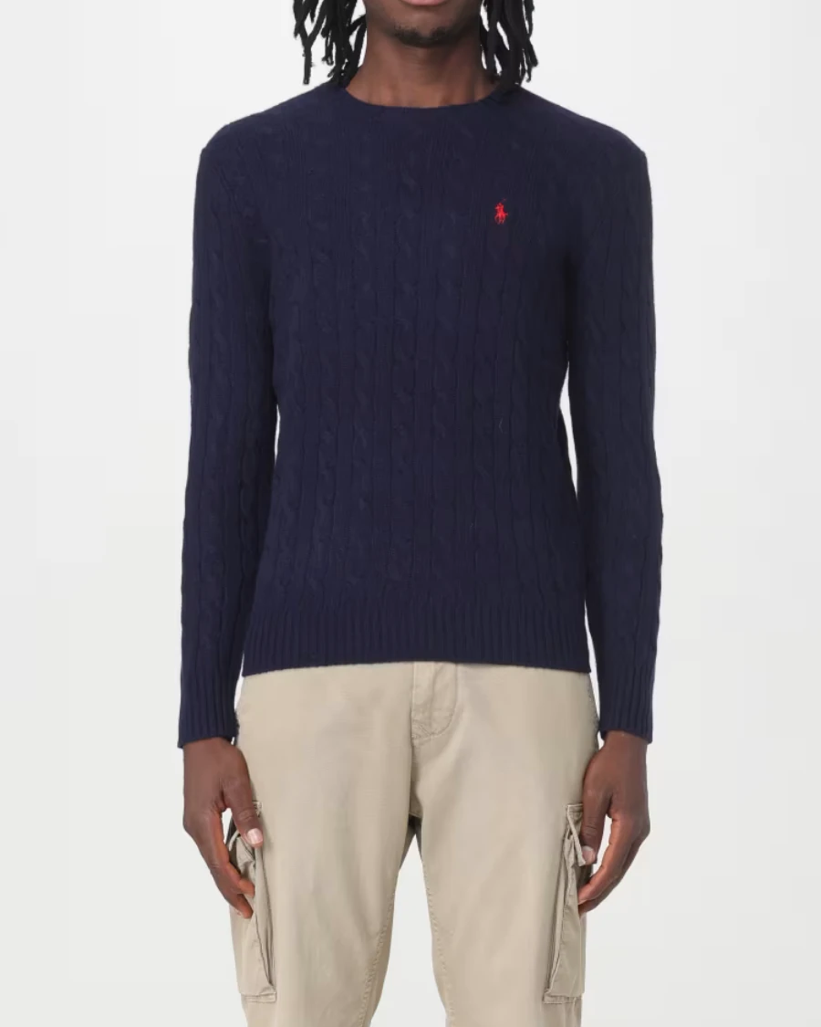 Erkek Lacivert Yün Kazak