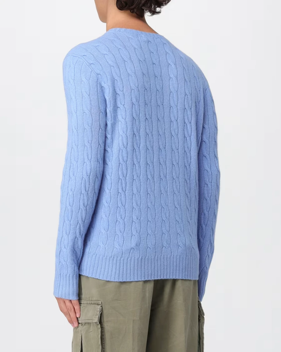 Erkek Mavi Yün Kazak