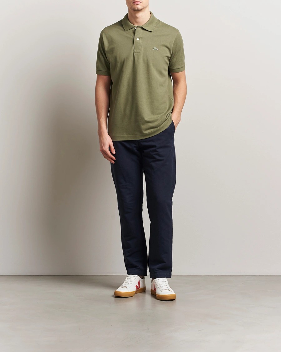 L.12.12 Erkek Klasik Fit Haki Polo Yaka T-Shirt