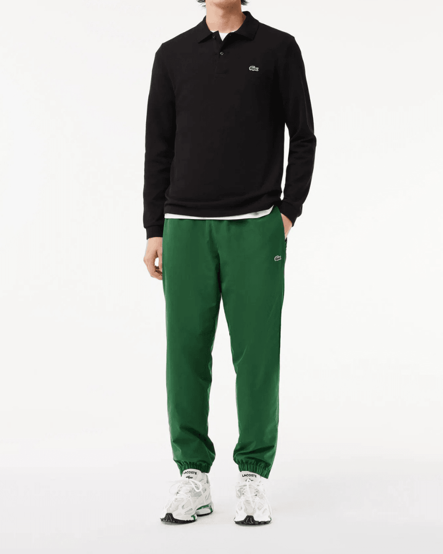 Polo Yaka Erkek Klasik Fit Uzun Kollu Siyah Sweatshirt