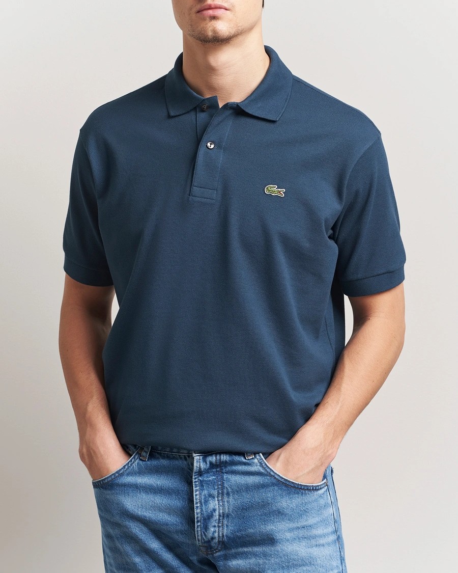 L.12.12 Erkek Klasik Fit Falcon Mavi Polo Yaka T-Shirt