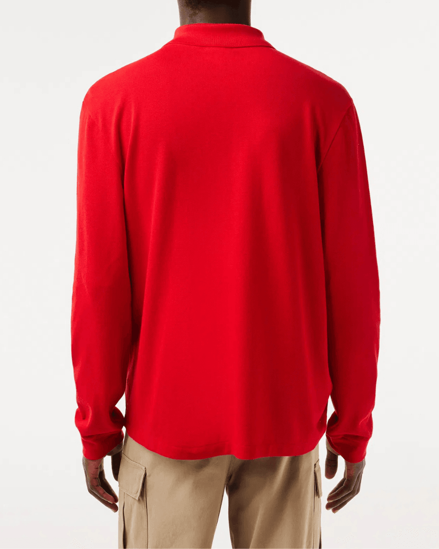 Polo Yaka Erkek Klasik Fit Uzun Kollu Turuncu Sweatshirt