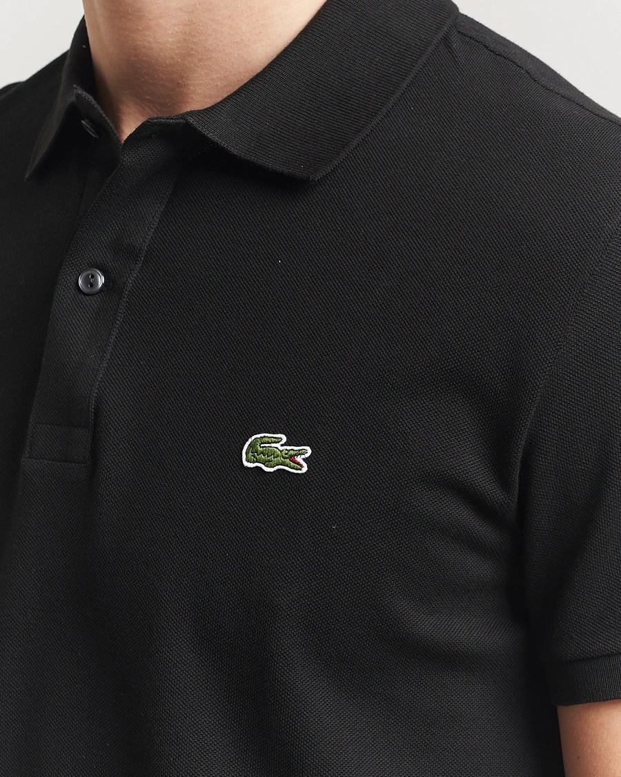 L.12.12 Erkek Slim Fit Siyah Polo Yaka T-Shirt