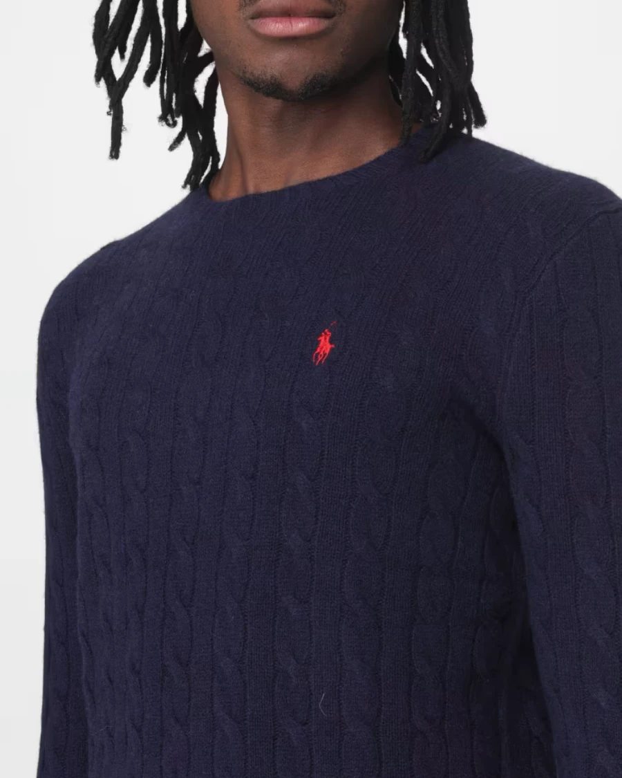 Erkek Lacivert Yün Kazak