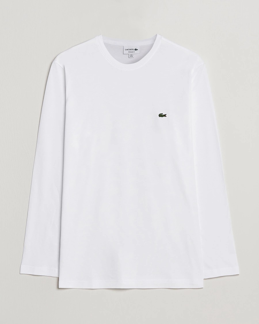 Erkek Standart Fit Uzun Kollu Beyaz T-Shirt