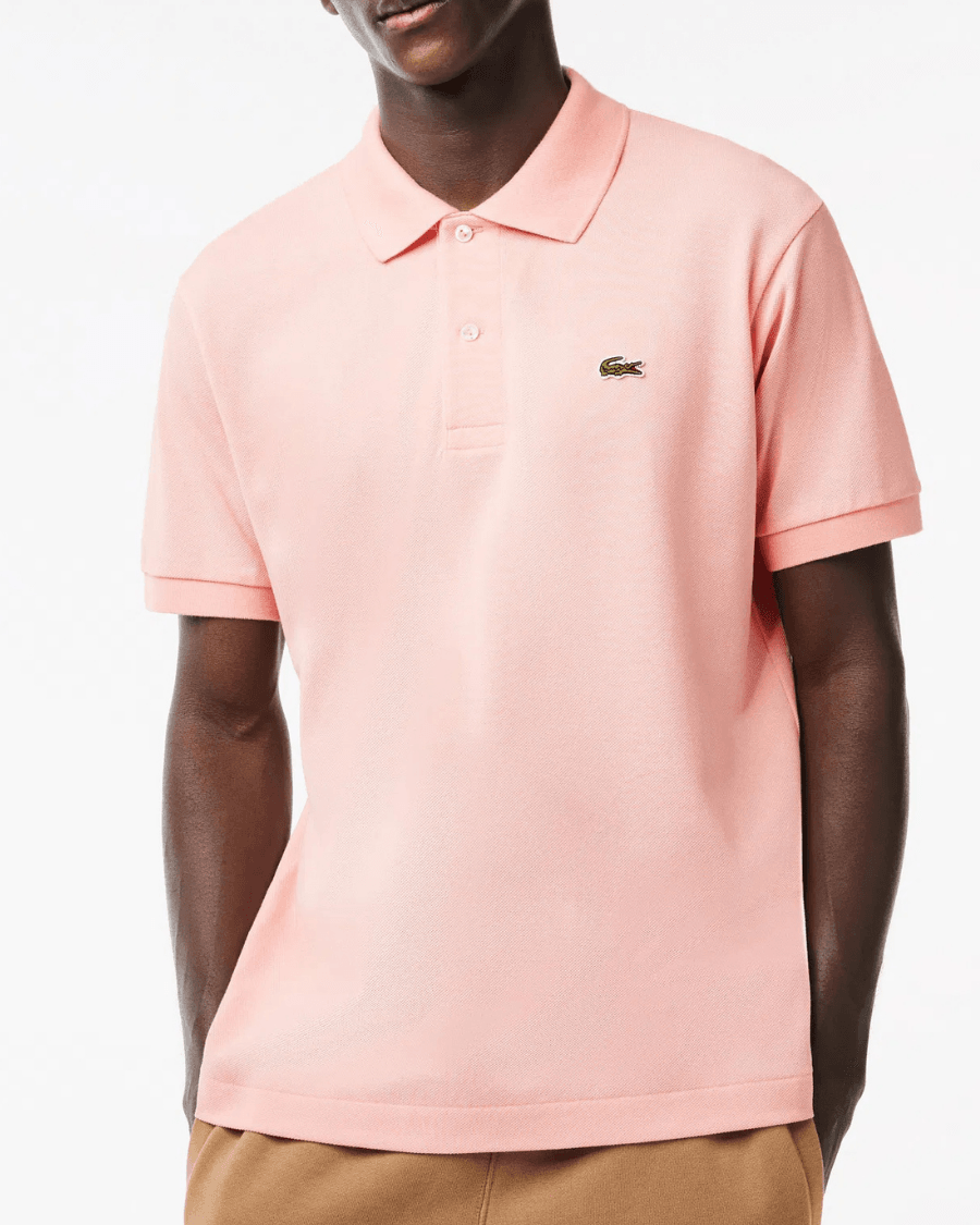 Polo Yaka Erkek Klasik Fit Pembe T-Shirt