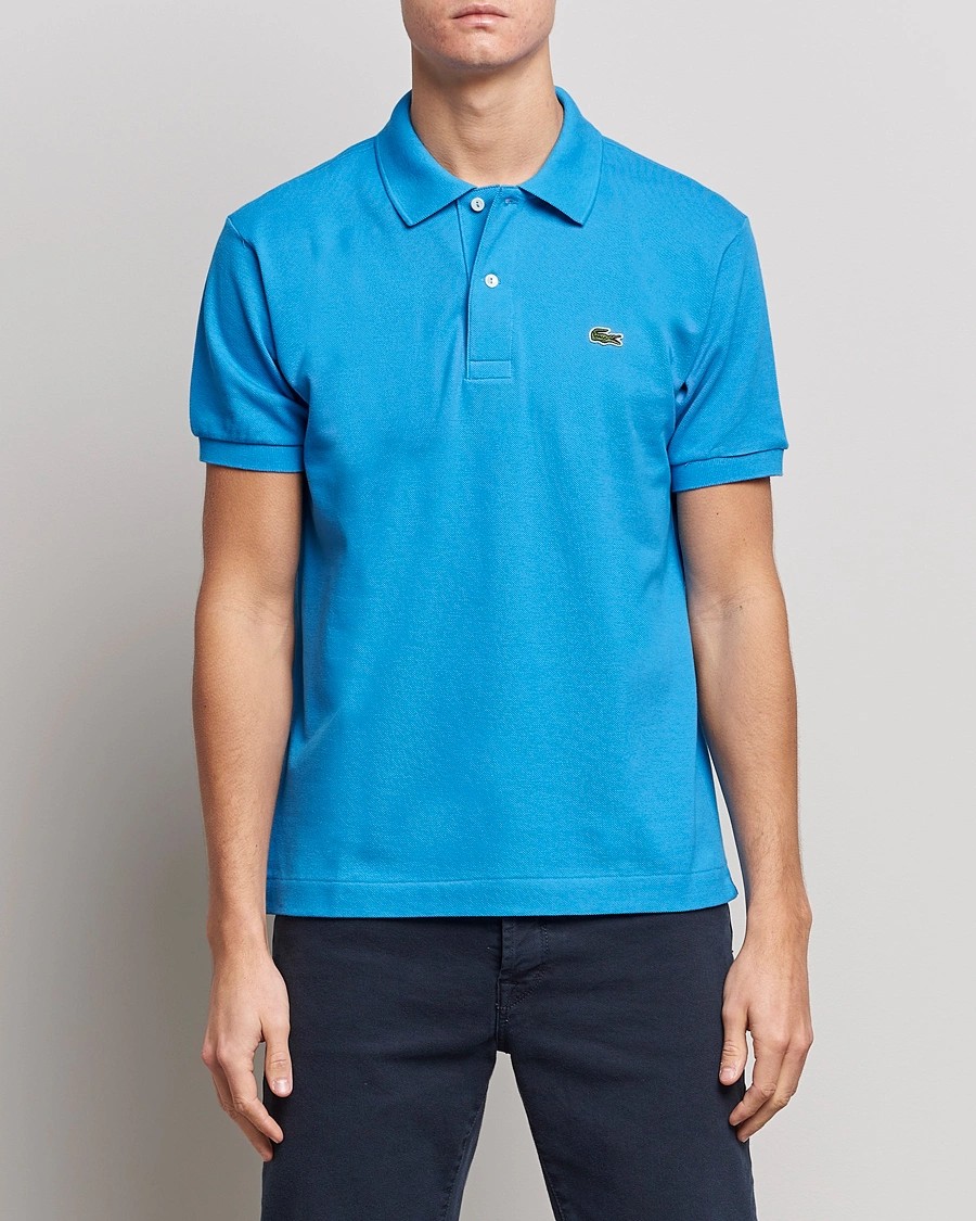 L.12.12 Erkek Klasik Fit Mavi Polo Yaka T-Shirt