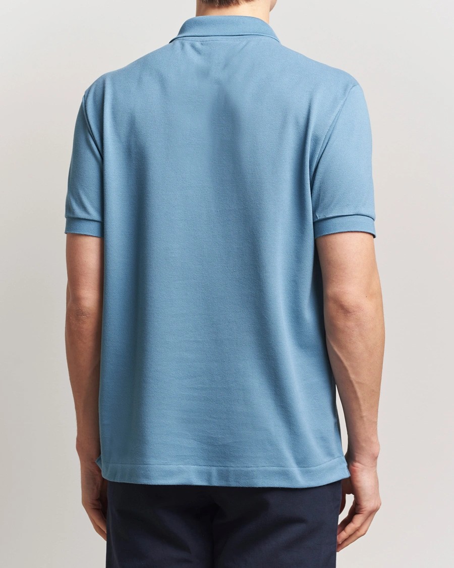 L.12.12 Erkek Klasik Fit Mavi Polo Yaka T-Shirt