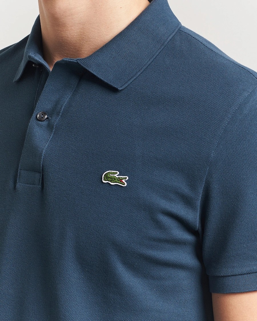 L.12.12 Erkek Slim Fit Mavi Polo Yaka T-Shirt